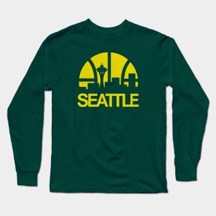 Defunct Seattle Supersonics Skyline Long Sleeve T-Shirt